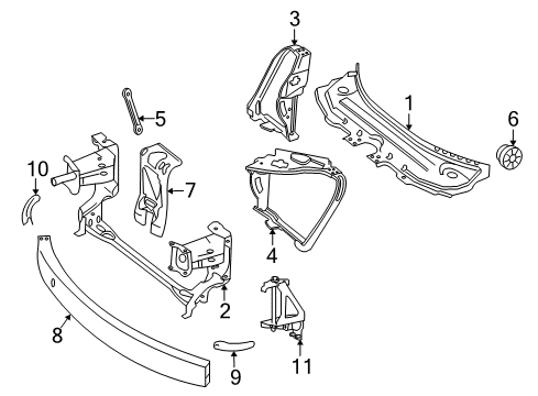 2006 Mercedes-Benz R350 Radiator Support Diagram