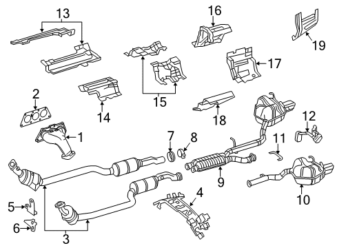 2014 Mercedes-Benz E350 Exhaust Components, Exhaust Manifold Diagram 1