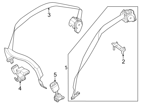 2023 Mercedes-Benz GLC300 Rear Seat Belts Diagram 1