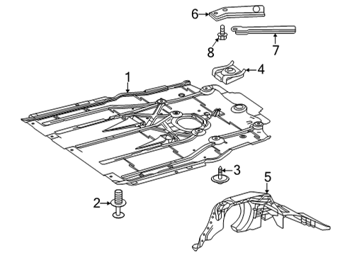 2022 Mercedes-Benz GLA35 AMG Splash Shields Diagram