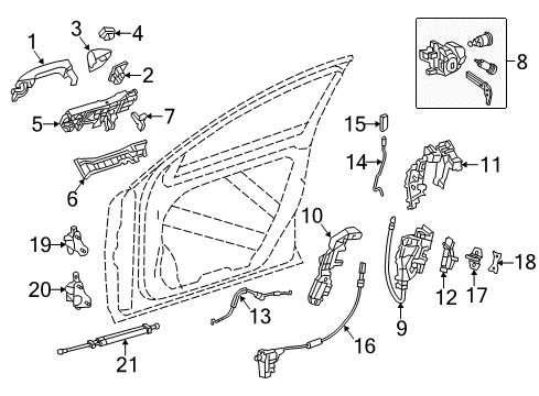 Lock Assembly Front Bracket Diagram for 222-723-05-14