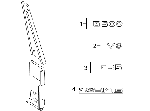 2005 Mercedes-Benz G500 Exterior Trim - Rear Body Diagram