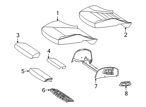 2020 Mercedes-Benz C63 AMG Driver Seat Components Diagram 2