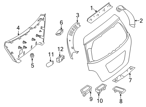 2012 Mercedes-Benz R350 Interior Trim - Lift Gate Diagram