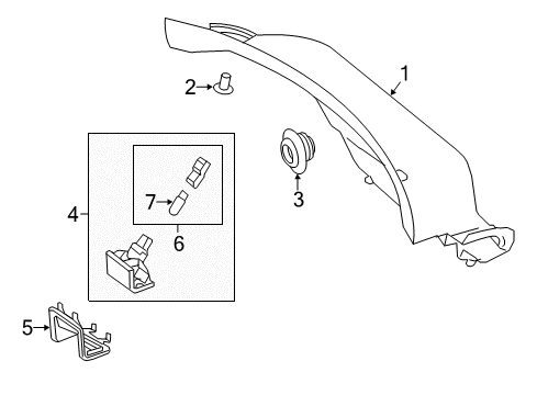 2015 Mercedes-Benz CLA45 AMG Interior Trim - Trunk Lid Diagram