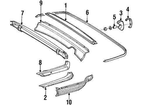 1985 Mercedes-Benz 380SL Rear Bumper Diagram