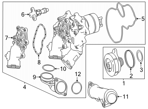 2020 Mercedes-Benz S63 AMG Water Pump Diagram 2