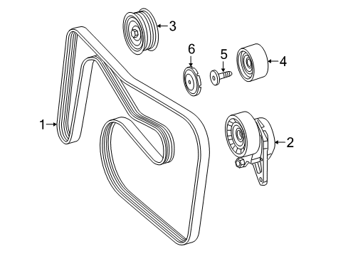 2017 Mercedes-Benz S65 AMG Belts & Pulleys, Maintenance Diagram