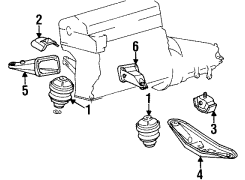 1995 Mercedes-Benz E300 Engine & Trans Mounting