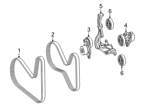 2018 Mercedes-Benz AMG GT R Belts & Pulleys, Maintenance Diagram