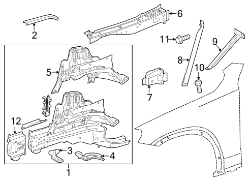 2020 Mercedes-Benz GLC300 Inner Components - Fender Diagram 2