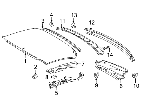 2003 Mercedes-Benz SLK32 AMG Interior Trim - Retractable Top Diagram