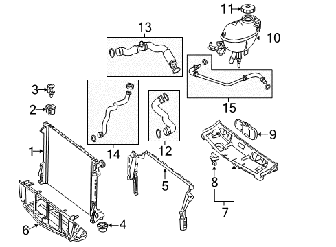 2014 Mercedes-Benz C250 Radiator & Components, Water Pump, Cooling Fan Diagram 2