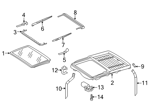 2011 Mercedes-Benz S400 Sunroof, Body Diagram 2