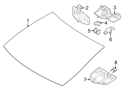 2022 Mercedes-Benz SL63 AMG Glass - Windshield Diagram