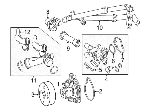 Water Pump Diagram for 271-200-10-01-80