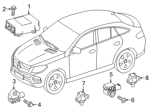 2017 Mercedes-Benz GLE63 AMG S Air Bag Components Diagram 4