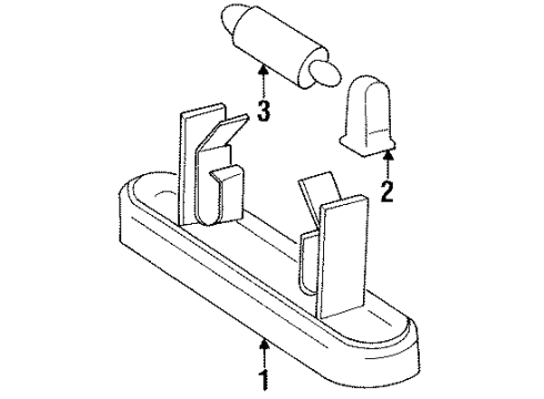 1995 Mercedes-Benz E320 High Mount Lamps, License Lamps Diagram 4