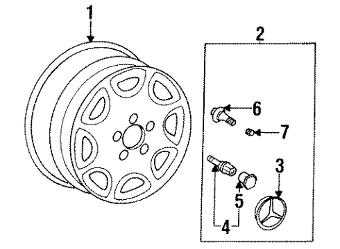 1993 Mercedes-Benz 500SEC Wheels Diagram