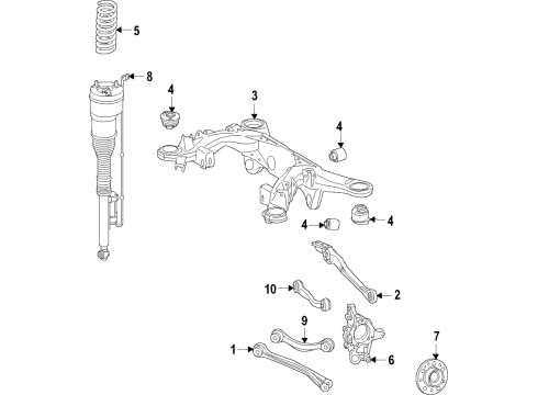 2022 Mercedes-Benz S500 Rear Suspension, Control Arm, Ride Control, Stabilizer Bar  Diagram 1