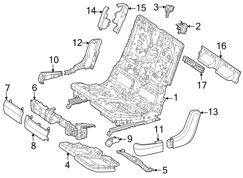 2024 Mercedes-Benz EQS 580 SUV Second Row Seats Diagram 5