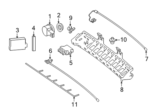 2022 Mercedes-Benz E450 Electrical Components - Rear Bumper Diagram 2