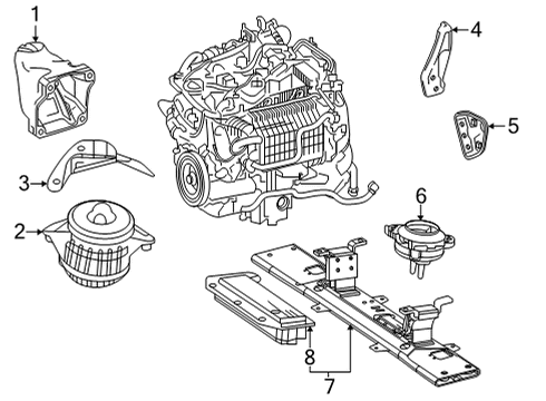 Engine Support Diagram for 167-240-53-00