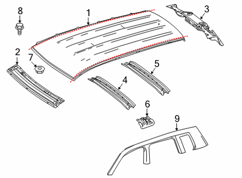 2020 Mercedes-Benz GLC43 AMG Roof & Components Diagram 3