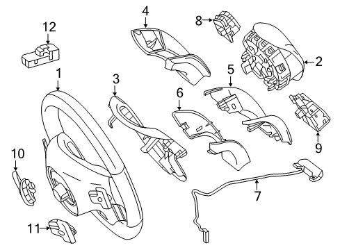 Steering Wheel Diagram for 218-460-26-18-9E38