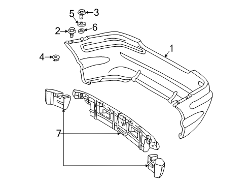 2002 Mercedes-Benz SLK320 Rear Bumper Diagram 2