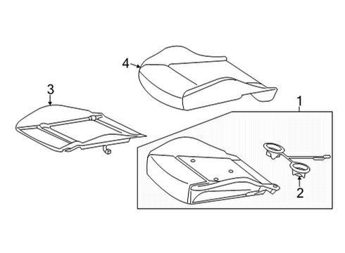 Seat Cushion Pad Diagram for 206-910-88-05