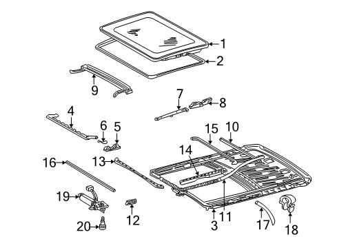 2000 Mercedes-Benz S430 Sunroof  Diagram