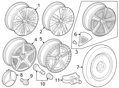 2023 Mercedes-Benz EQE 500 Wheels Diagram 2