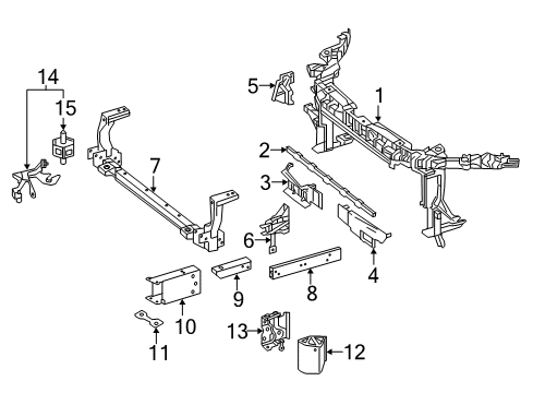 2016 Mercedes-Benz GLA45 AMG Radiator Support Diagram