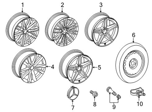 EXCHANGE SPOKE WHEEL Diagram for 223-401-14-00-64-7Y51