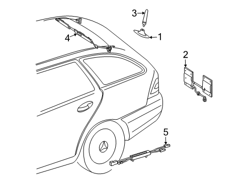 2004 Mercedes-Benz C230 Antenna & Radio Diagram 1