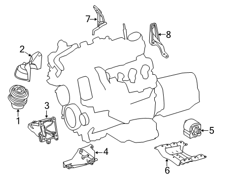 2012 Mercedes-Benz S550 Engine & Trans Mounting Diagram