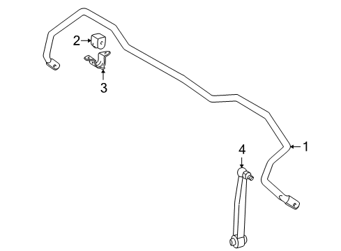 2000 Mercedes-Benz E55 AMG Stabilizer Bar & Components - Rear Diagram 2