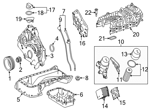 2014 Mercedes-Benz GL63 AMG Engine Parts & Mounts, Timing, Lubrication System Diagram 1