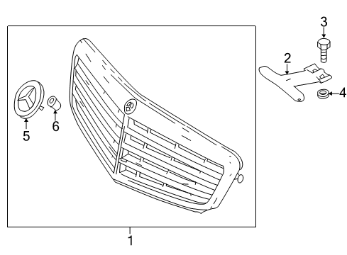 2013 Mercedes-Benz C250 Front Bumper - Grille & Components Diagram 3