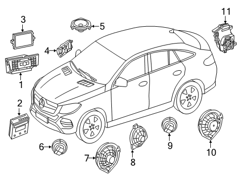 2019 Mercedes-Benz GLE43 AMG Sound System Diagram 1