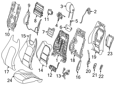 Seat Back Cover Diagram for 238-910-04-05-9D88