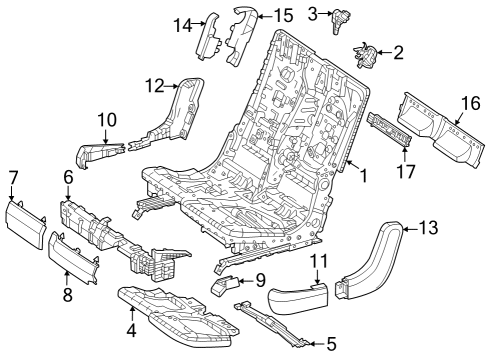 2024 Mercedes-Benz EQS 580 SUV Second Row Seats Diagram 4