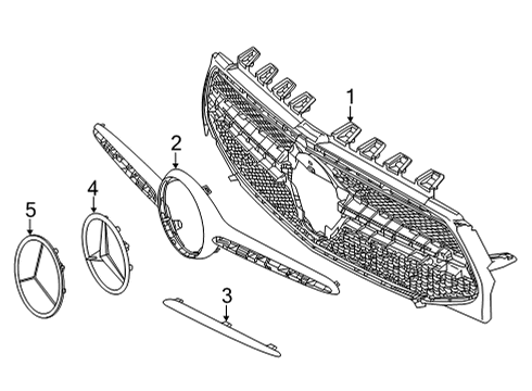 Grille Assembly Diagram for 247-880-22-05