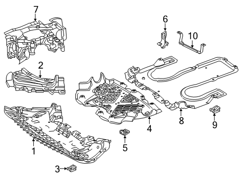 2020 Mercedes-Benz S560 Splash Shields Diagram 1