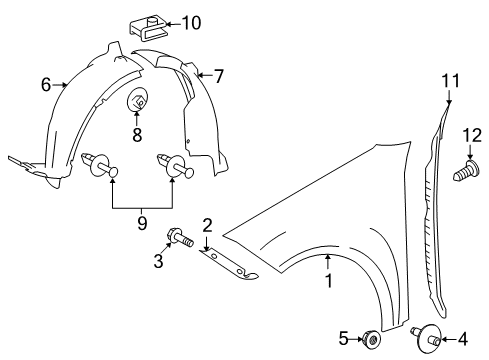 2013 Mercedes-Benz GLK250 Fender & Components Diagram