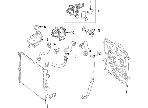 2019 Mercedes-Benz E53 AMG Cooling System, Radiator, Water Pump, Cooling Fan Diagram 3