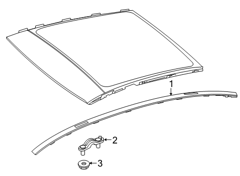 2023 Mercedes-Benz CLA250 Exterior Trim - Roof Diagram