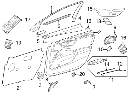 Armrest Diagram for 254-720-31-01-9051