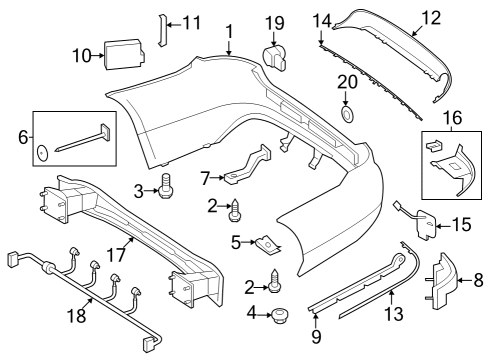 2011 Mercedes-Benz E63 AMG Rear Bumper Diagram 2